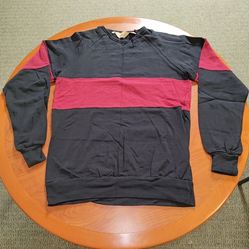 Vtg J.Crew Colorblock Pullover Stripe Long Sleeve Crew Neck Shirt L